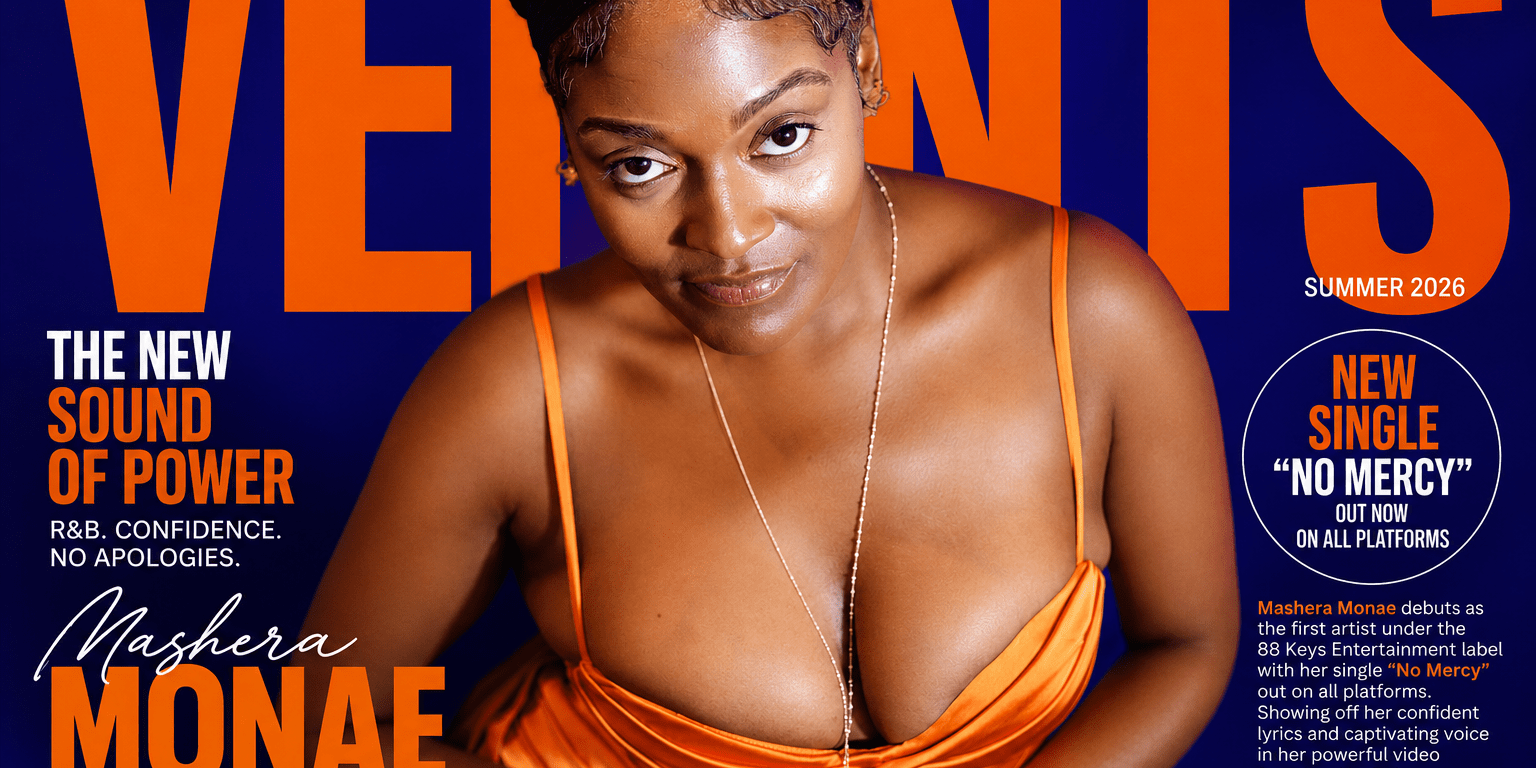 Mashera Monae officially debuts as the first artist signed under 88 Keys Entertainment with her powerful single “No Mercy.” The track highlights her confident lyrics, captivating delivery, and fearless artistic presence. Accompanied by a striking music video available on YouTube, the release reflects her determination to stand out while remaining true to herself and her artistry.